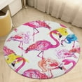 thumbnail image 1 of Flamingo Pattern Round Rugs -Washable Non-Slip Small Round Area Rug Throw Soft Circle Rugs for Bedroom, Modern Print Indoor Carpet for Entryway Sofa Living Room, 1 of 6