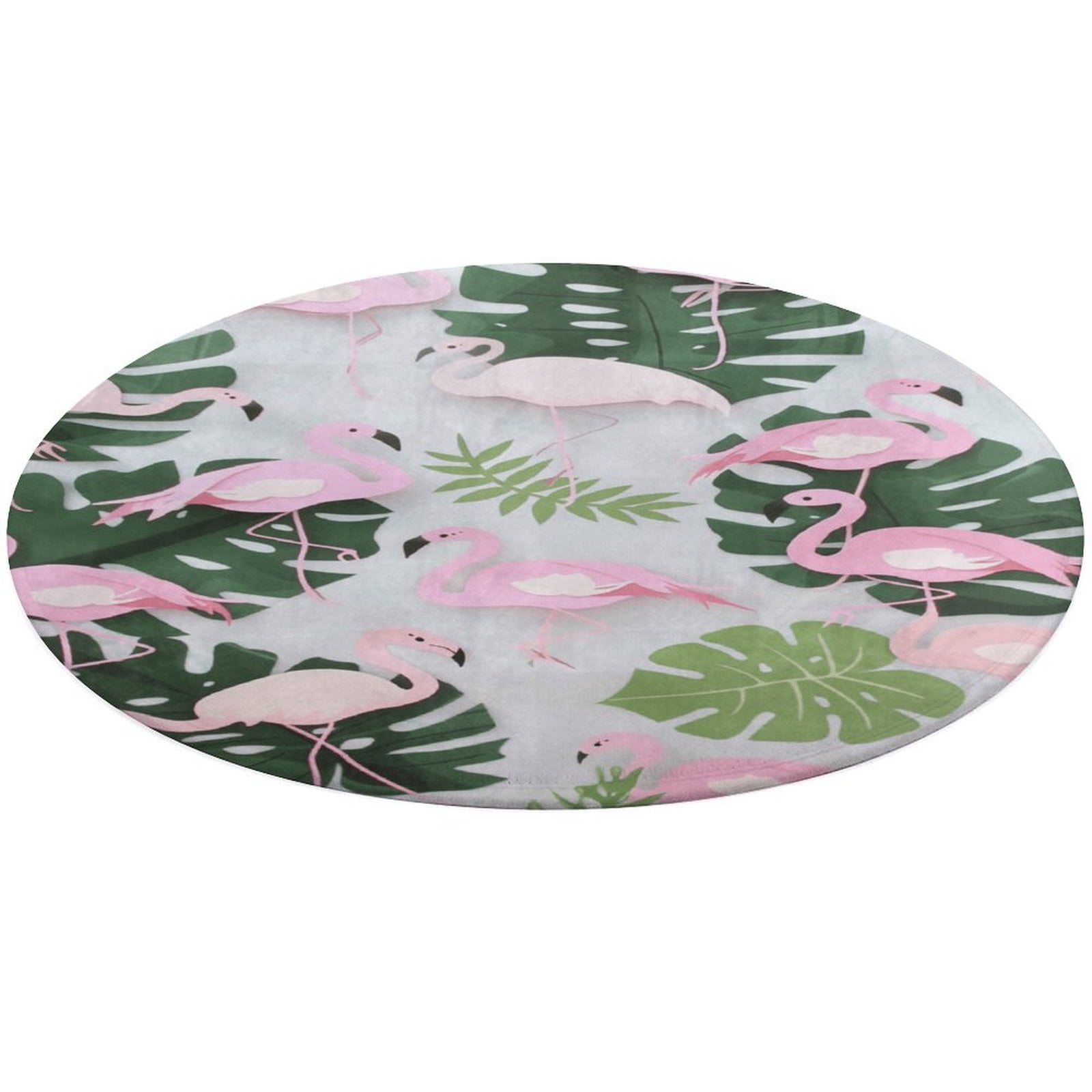 Flamingo Pattern Round Rugs -Washable Non-Slip Small Round Area Rug ...