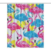 Flamingo Pattern Shower Curtain for Bathroom with 12Hooks, Polyester Fabric Thick Shower Curtain Washable Waterproof Curtain