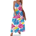 thumbnail image 1 of Flamingo Pattern Sleeveless Dress for Women Clothing Female Women's Summer Skirt, 1 of 7