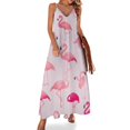 thumbnail image 1 of Flamingo Pattern Sleeveless Dress for Women Clothing Female Women's Summer Skirt, 1 of 7