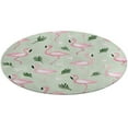 thumbnail image 1 of Flamingo Pattern Soft Bedroom Round Area Rug, Washable Cute Nursery Circle Throw Mat, Non-Slip Contemporary Small Low Pile Floor Carpet for Dorm Bedside, 1 of 6