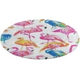 thumbnail image 1 of Flamingo Pattern Soft Bedroom Round Area Rug, Washable Cute Nursery Circle Throw Mat, Non-Slip Contemporary Small Low Pile Floor Carpet for Dorm Bedside, 1 of 6