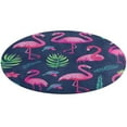 thumbnail image 1 of Flamingo Pattern Soft Bedroom Round Area Rug, Washable Cute Nursery Circle Throw Mat, Non-Slip Contemporary Small Low Pile Floor Carpet for Dorm Bedside, 1 of 6