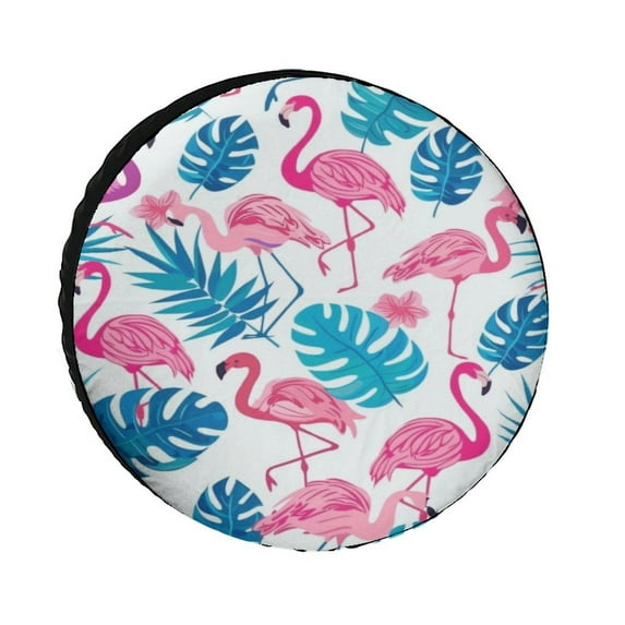 Flamingo Pattern Spare Tire Cover,Universal Wheel Tire Cover for Trailer, RV, SUV, Truck,Camper And Many Vehicle,Weatherproof Tire Protectors