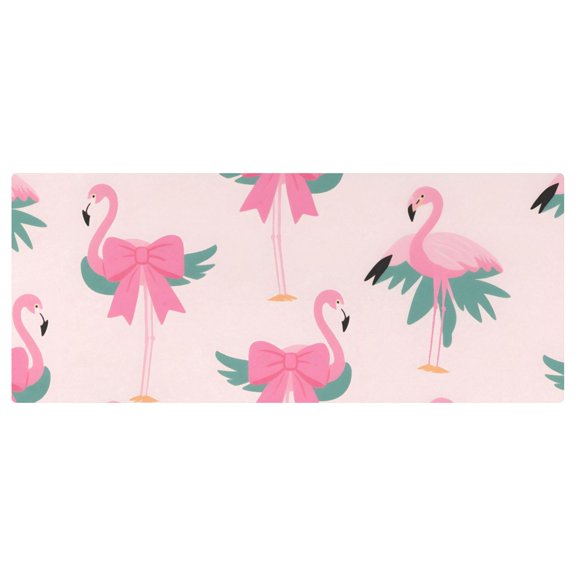 Flamingo Pattern Stretch Fitted Tablecloth 2.5x6ft Elastic Wrinkle Resistant Cover