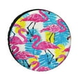 thumbnail image 1 of Flamingo Pattern Tire Cover Waterproof Dust-Proof Universal Wheel Camper Spare Tire Cover Fit for RV Trailer Truck SUV Motorhome Travel Trailer, 1 of 6