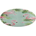 thumbnail image 1 of Flamingo Pattern Washable Round Rug -Circle Area Rugs for Nursery Bedroom, Vintage Non Slip Non Shedding Low Pile Carpet for Living Room Coffee Table Entryway, 1 of 6