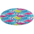 thumbnail image 1 of Flamingo Pattern Washable Round Rug -Circle Area Rugs for Nursery Bedroom, Vintage Non Slip Non Shedding Low Pile Carpet for Living Room Coffee Table Entryway, 1 of 6