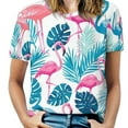 thumbnail image 1 of Flamingo Pattern Women's T-Shirt Short Sleeve T Shirts Tops Tee Ladies Loose T, 1 of 6