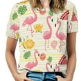 thumbnail image 1 of Flamingo Pattern Women's T-Shirt Short Sleeve T Shirts Tops Tee Ladies Loose T, 1 of 6