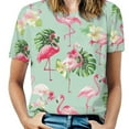 thumbnail image 1 of Flamingo Pattern Women's T-Shirt Short Sleeve T Shirts Tops Tee Ladies Loose T, 1 of 6
