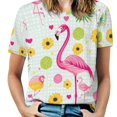 thumbnail image 1 of Flamingo Pattern Women's T-Shirt Short Sleeve T Shirts Tops Tee Ladies Loose T, 1 of 6