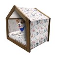 thumbnail image 1 of Flamingo Pet House, Heron and Flamingo Birds with Watercolor Design Wildlife Nature, Outdoor & Indoor Portable Dog Kennel with Pillow and Cover, 5 Sizes, Grey Vermilion White, by Ambesonne, 1 of 5