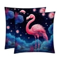 thumbnail image 1 of Flamingo Pillow Covers Set of 2 with Unique Patterns for Bed, Chair, and Throw Pillows - Available in 16x16, 18x18, and 20x20 Inchesfor Various Occasions, 1 of 6