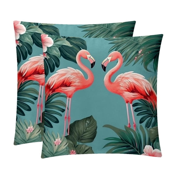 Flamingo Pillows Set of 2 | Decorative CoversPillows with Unique Patterns | Available in 16x16, 18x18, and 20x20 Inches | for Home Decor and Gifting | Throw Pillow Accent for Any Room