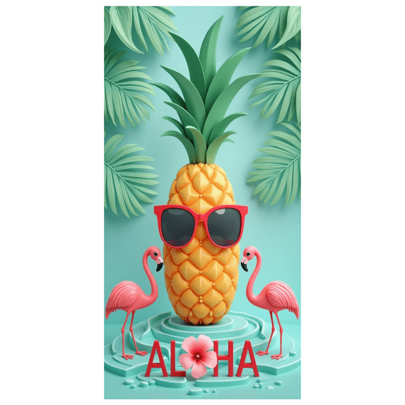 Flamingo Pineapple ALOHA Banner Tropical Party Decoration for Beach Vacation Luau Summer Events
