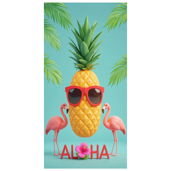 Flamingo Pineapple ALOHA Banner Tropical Party Decoration for Beach Vacation Luau Summer Events