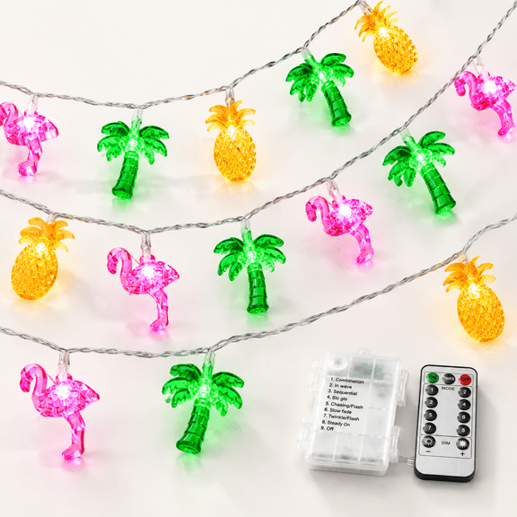 Flamingo Pineapple Palm Tree 1PK(50LED) 25ft Tropical String Lights