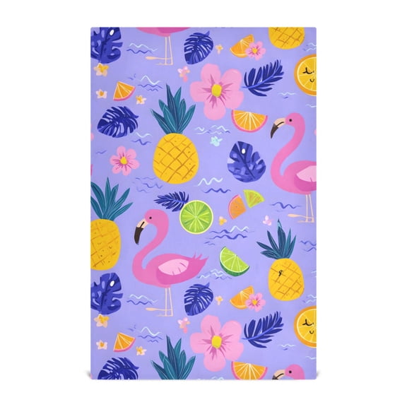 Flamingo Pineapple Pattern Kitchen Towels Waffle Weave Decorative Tea Towels Multi Use Dishcloths 28x18in