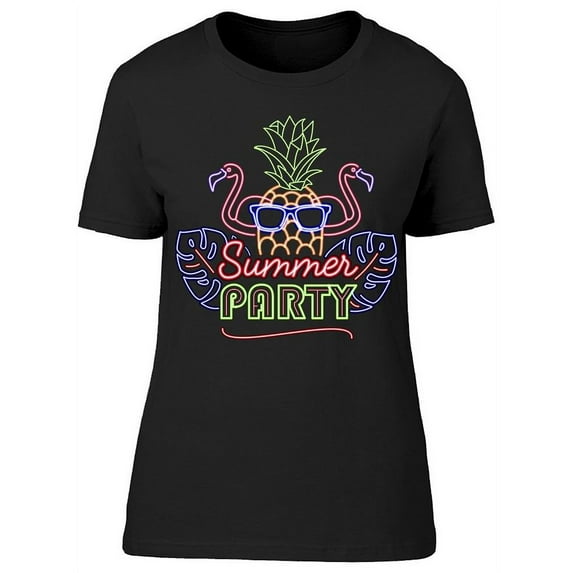 Flamingo Pineapple Summer Party T-Shirt Women -Image by Shutterstock, Female 3X-Large