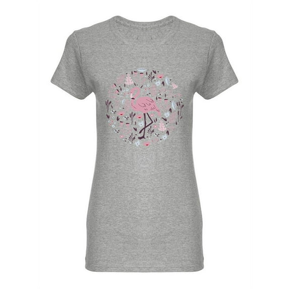 Flamingo Pink Bird Design Shaped T-Shirt Women -Image by Shutterstock, Female Small