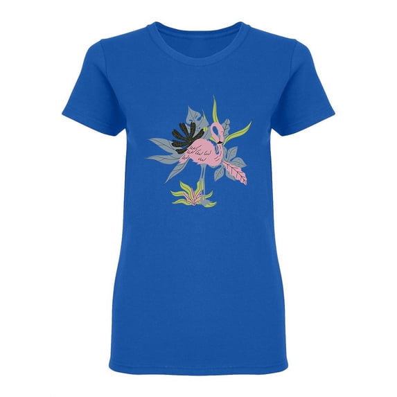 Flamingo Pink Bird Shaped T-Shirt Women -Image by Shutterstock, Female Medium