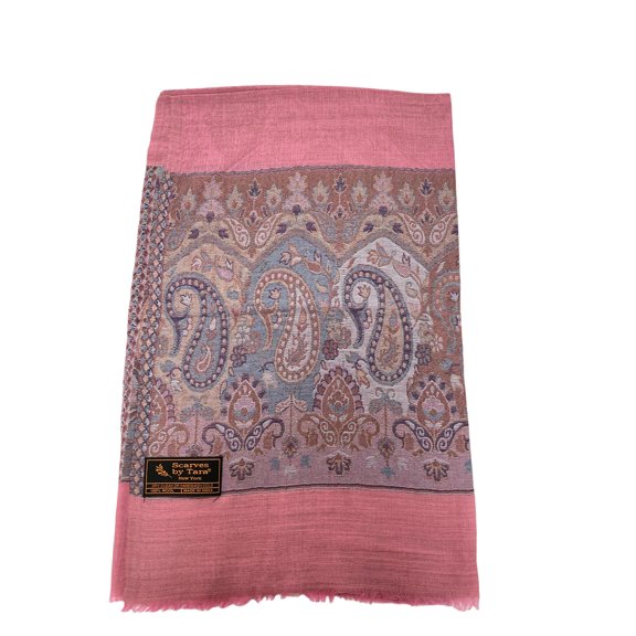 Flamingo Pink Paaldar Scarf For Women Exquisite Unique Winter Collection Lightweight Soft Scarf Shawl Wrap.