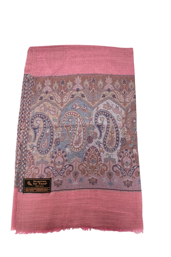 Flamingo Pink Paaldar Scarf For Women Exquisite Unique Winter Collection Lightweight Soft Scarf Shawl Wrap.