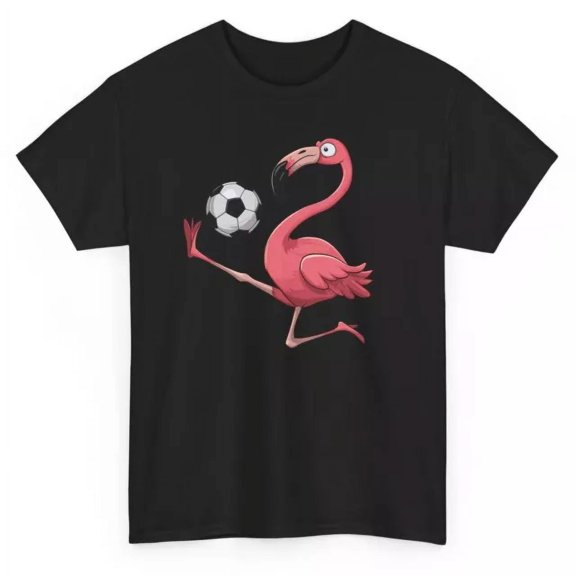 Flamingo Playing Soccer Funny T-Shirt - Football Graphic Tee Unisex S-5XL Hot Trending Shirt, Vintage Birthday Gift