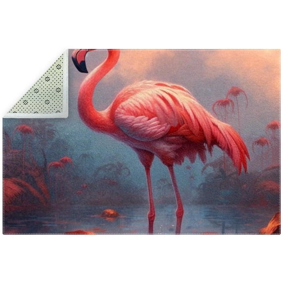 Flamingo Polyester Chair Rugs - Soft Modern Floor Mat for Home or Office - Backing, Easy to Clean - Protects Floors, Reduces Noise - Comfortable and Stylish Seating Area Rug