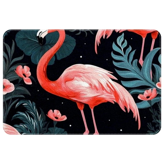 Flamingo Polyester Non-Slip Machine Washable Floor Rug, for Office, Chair Rugs Included
