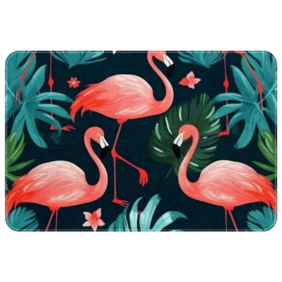 Flamingo Polyester Non-Slip Machine Washable Office Mat - Door Mat Chair Rugs Door Mats