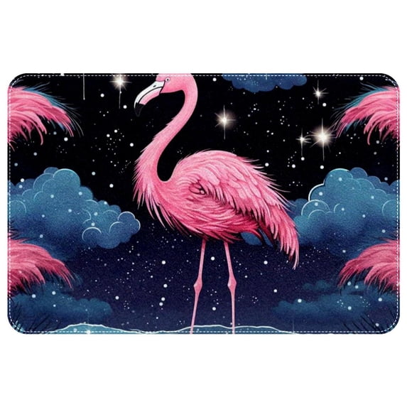 Flamingo Polyester Non-Slip Outdoor Carpet Door Mat - Machine Washable Door Rugs