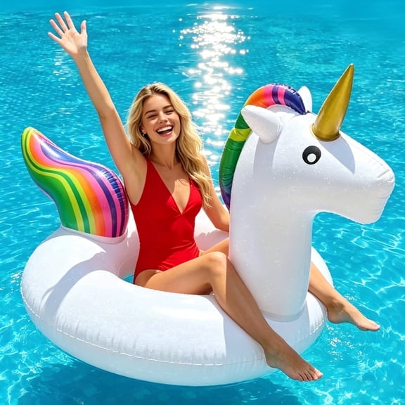 MiracDan Unicorn Pool Float 90cm – Small Inflatable Floatie for Pool Party Decorations