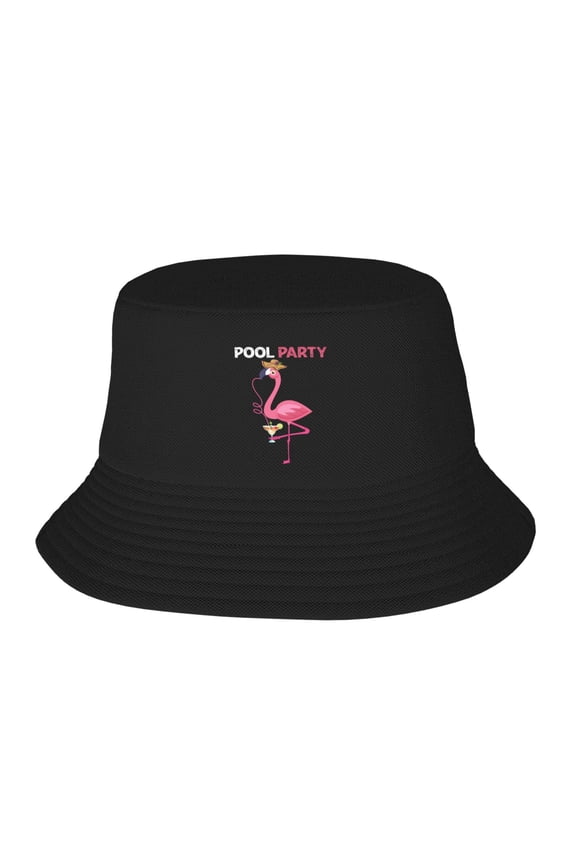 Flamingo Pool Party Bucket Hat For Womens And Mens Outdoor Beach Fisherman Hat Sun Hat