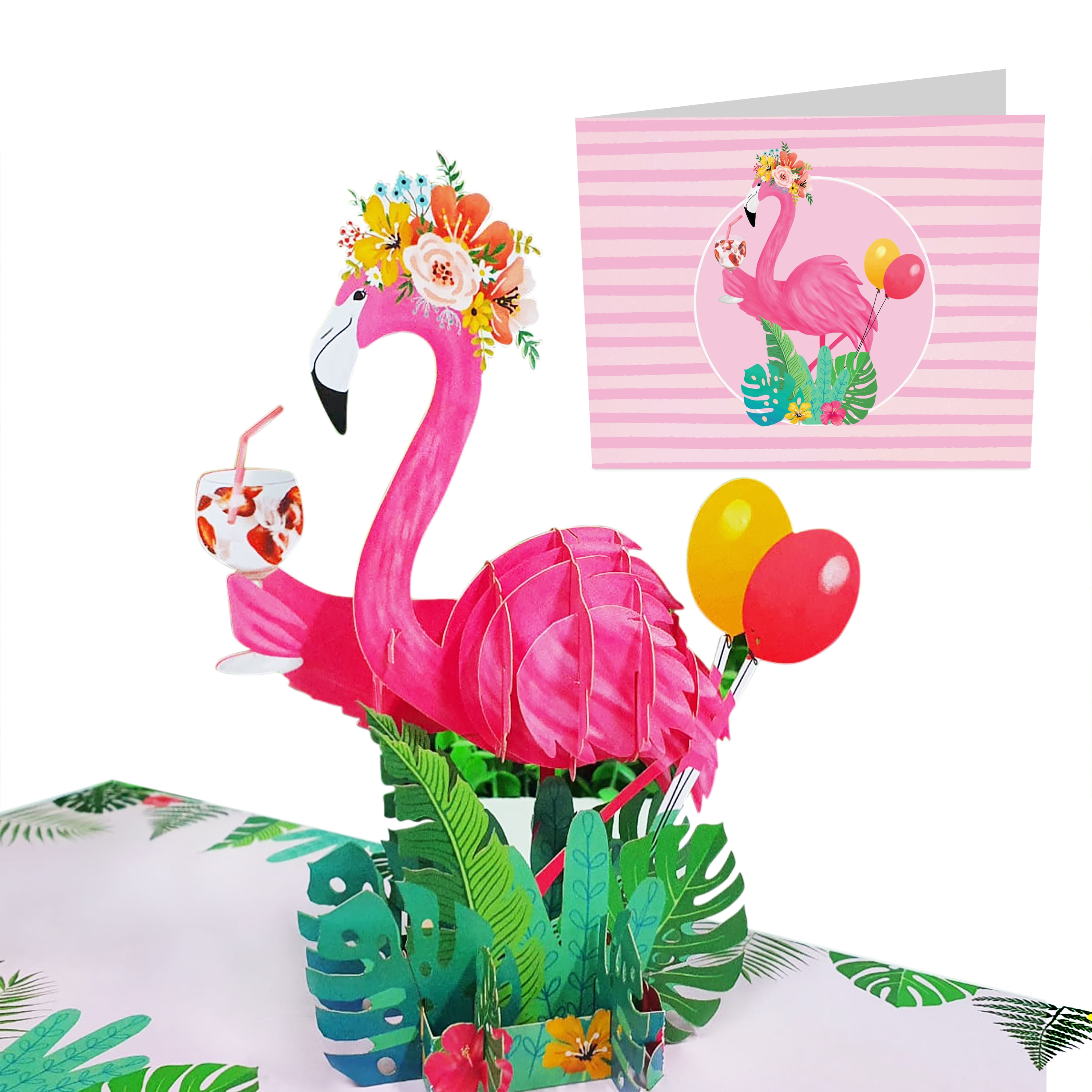 Flamingo Pop Up Card For Women - Sassy Gifts For Sister Best Friend Aunt Mom Daughter Wife - All Occasion Greeting Cards 3D