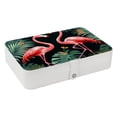 thumbnail image 1 of Flamingo Portable PU Leather Jewelry Organizer with Necklace Holder, Jewelry Stand, and Earring Holder - Removable Compartment Included, 1 of 6