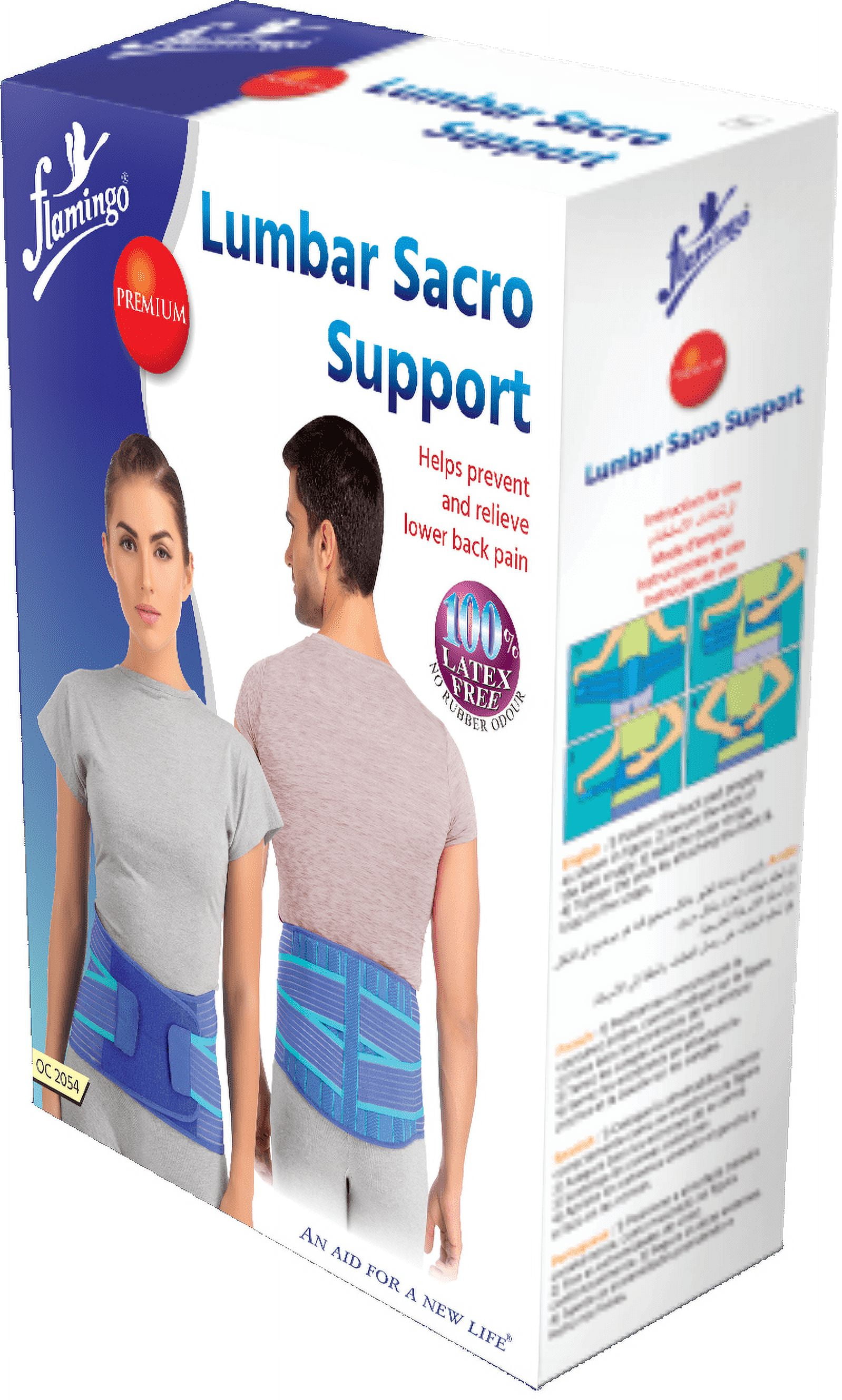 Flamingo Premium Lumbar Sacro Support Belt for Back Pain Relief, BLUE