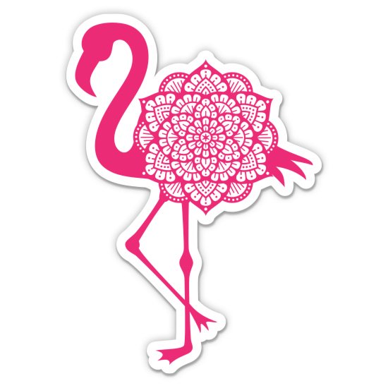 Flamingo Pretty in Pink - 5" Vinyl Sticker - For Car Laptop I-Pad - Waterproof Decal