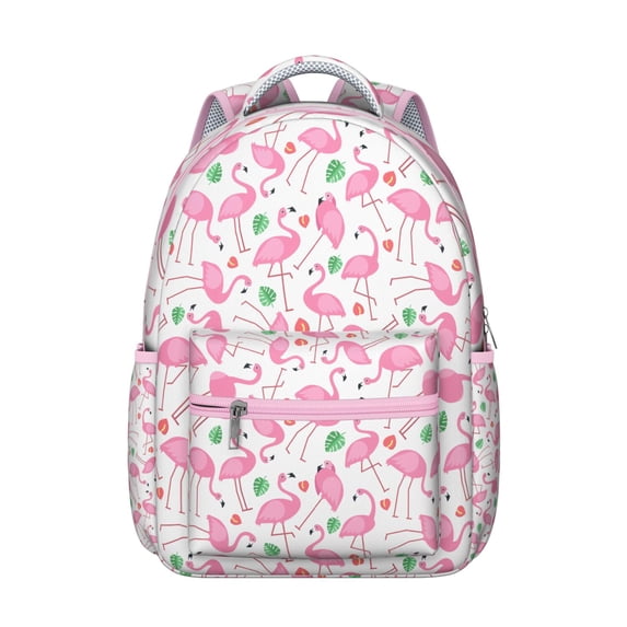"Flamingo Print Backpack Gift - Waterproof 15 Inch Laptop Bag, Spacious School Bookbag for College Students"