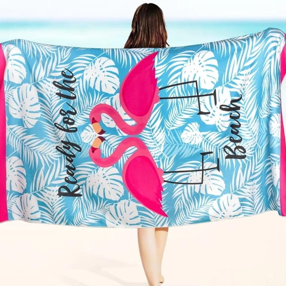 Flamingo-Printed Beach Towel_ Ready for the Beach Suitable for towels, bath towels, beach towels