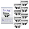 thumbnail image 1 of Flamingo Pubic Women's Pubic Razor Refill Cartridges, 8 Women's Razors for Shaving Bikini Line, 1 of 4