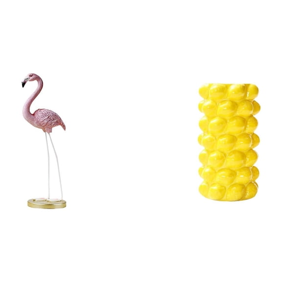 Flamingo Resin Statue Sculpture Flower Vase Porcelain Material Vivid Details Tabletop Living Room Ornament