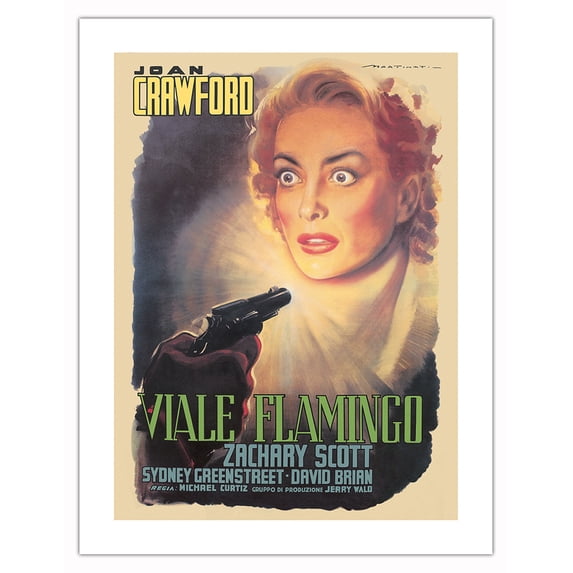Flamingo Road (Viale Flamingo) - Starring Joan Crawford Zachary Scott - Vintage Italian Film Noir Movie Poster by Luigi Martinati c.1949 - Bamboo Fine Art 290gsm Paper (Unframed) 17x22in