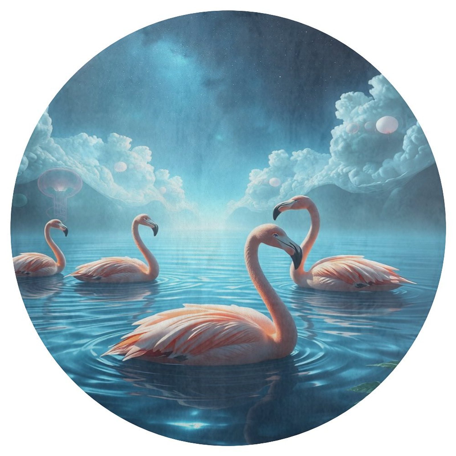 Flamingo Round Area Rug Floor Carpets Washable Indoor Floor Area Mat ...