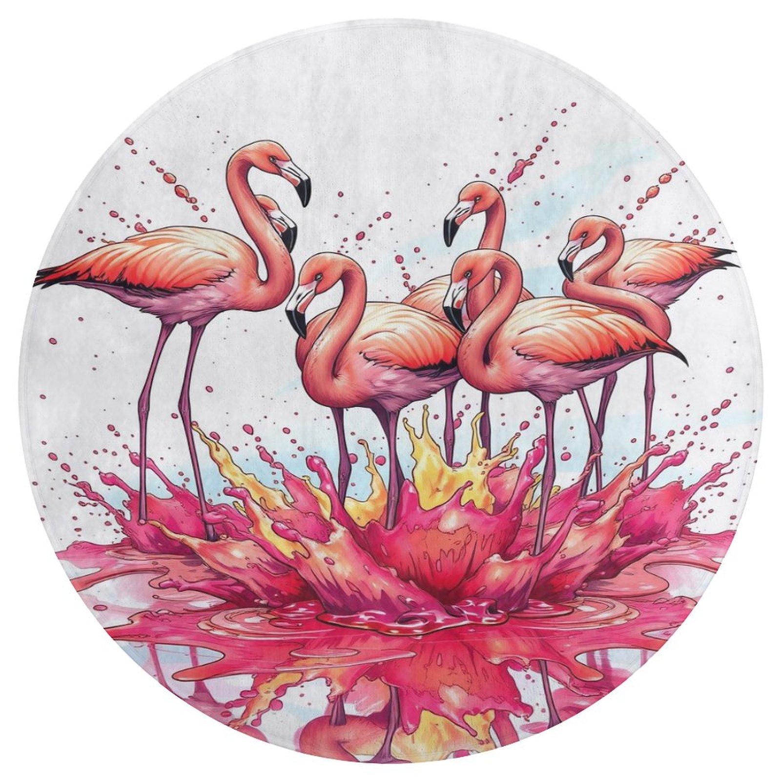Flamingo Rugs Trea Rugs Not-Slip Round Rugs Area Carpets for Living ...