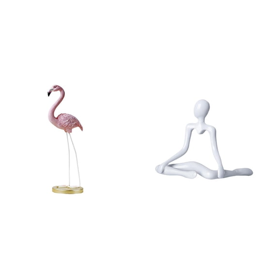 Flamingo Sculpture Bird Figurine Resin Material Unique Abstract Art for Living Room Garden Bedroom
