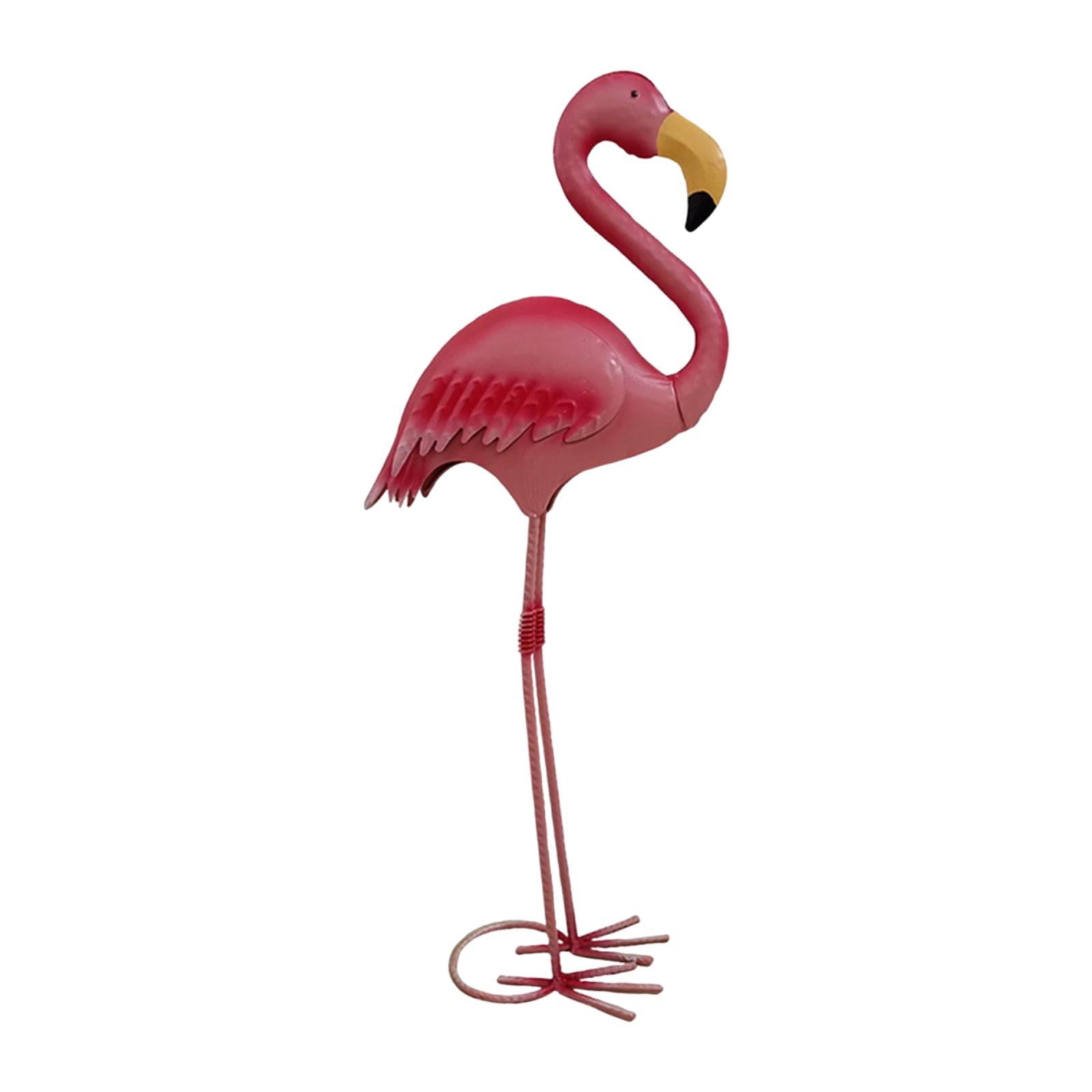 Flamingo Sculpture Garden Statue Metal Yard Art Pink Bird Decor for Outdoor Lawn Balcony Landscape