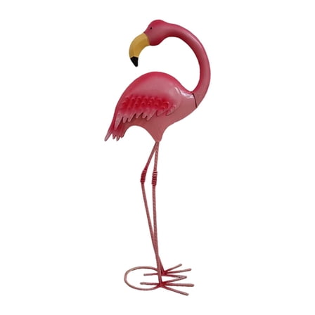 Flamingo Sculpture Garden Statue Metal Yard Art Pink Bird Landscape Ornament for Outdoor Lawn Balcony Decor